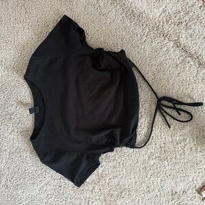 Black Ruched Crop Top